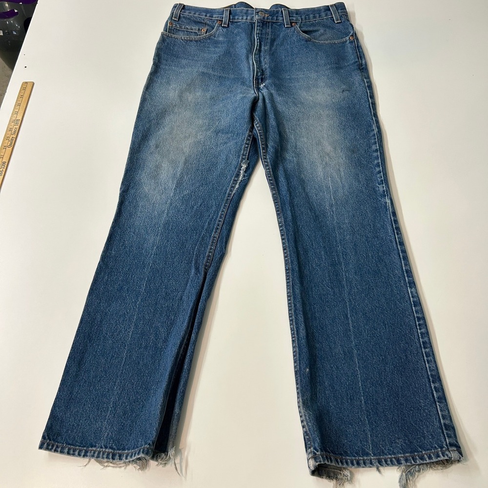 Levis 517 Vintage 90s Made in USA Boot Cut Jeans Blue Denim 38x31 Mens